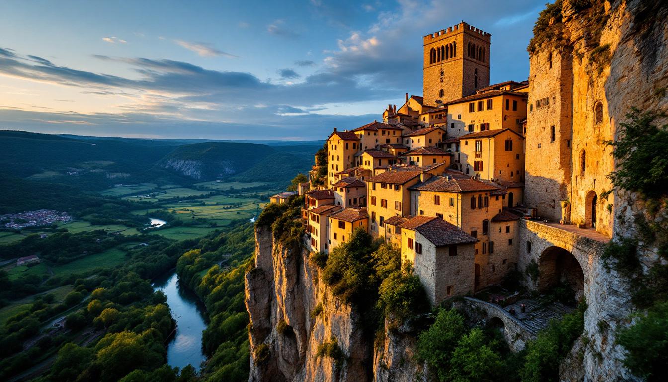 Le seul village des Plus Beaux Villages de France perche a 100 metres sur le Lot
