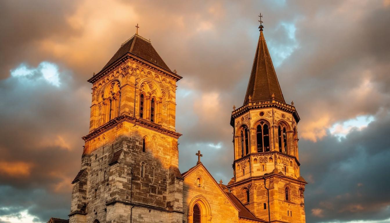 La seule église normande avec deux clochers du XIIe siècle dans la Manche
