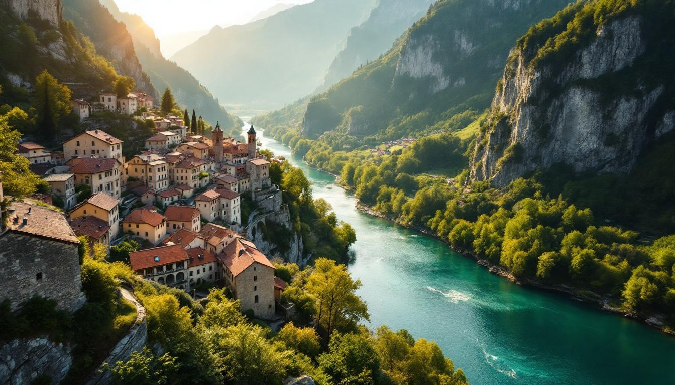 Ce village de 1803 habitants au confluent de 2 rivières dans les Alpes
