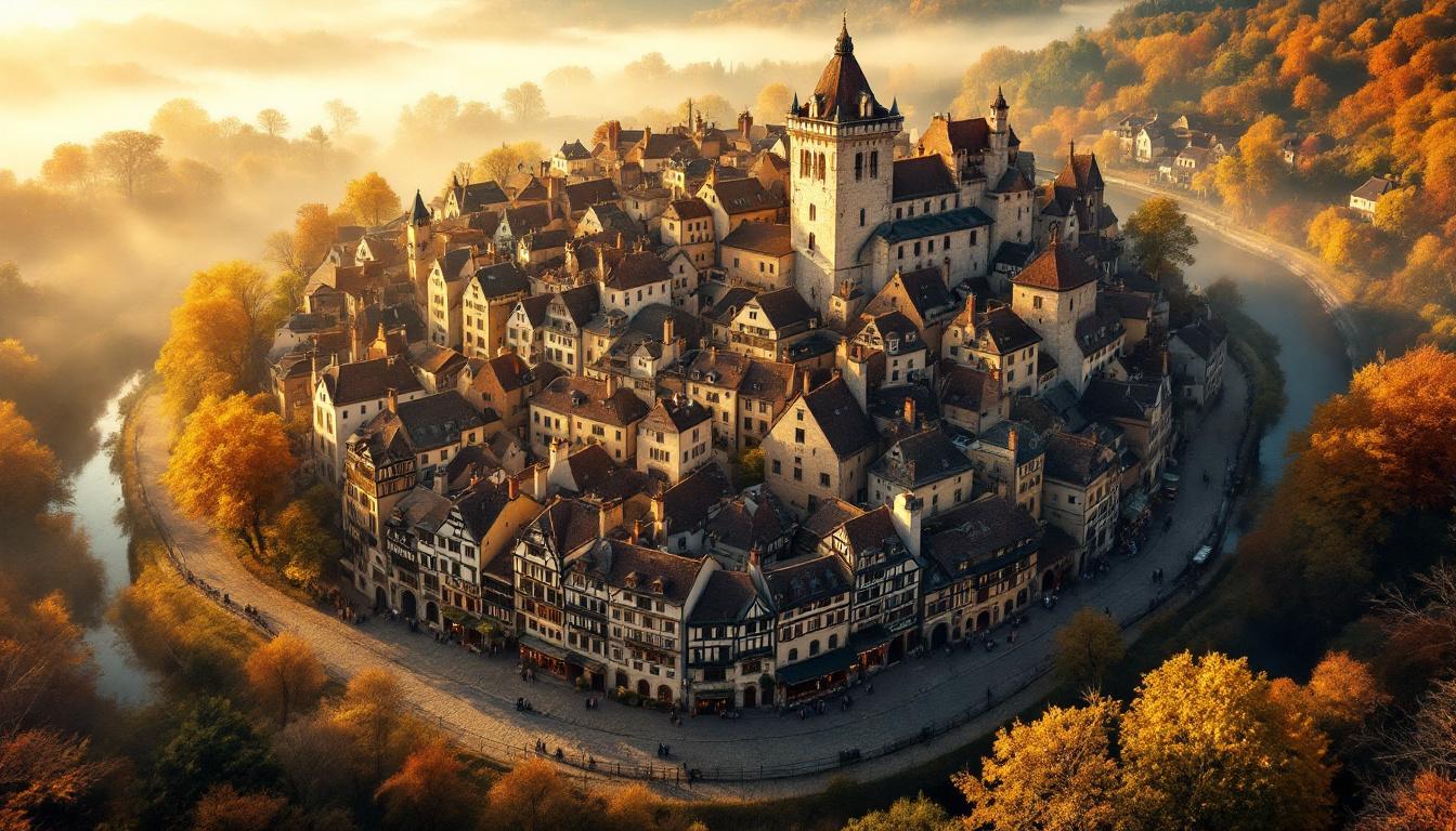 Le plus petit Plus Beau Village de France : 313 habitants sur 0,98 km²
