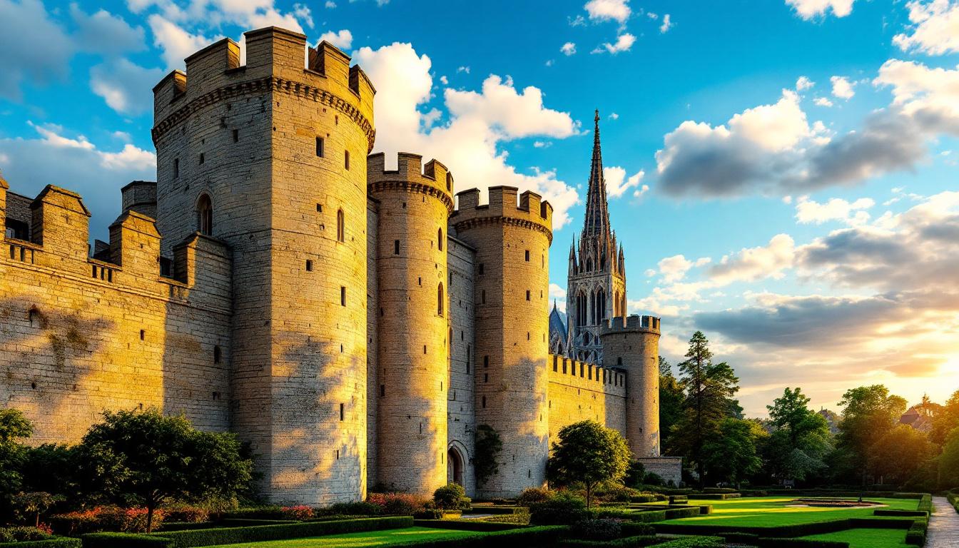 Le seul lieu français où Hugues Capet fut élu roi en 987 avec remparts du IIIe siècle
