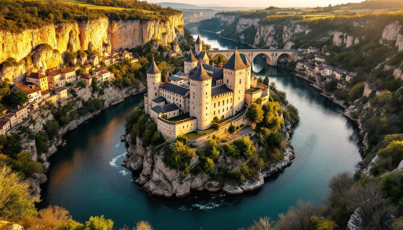 Le seul Plus Beau Village de France dans un méandre avec 4 monuments classés
