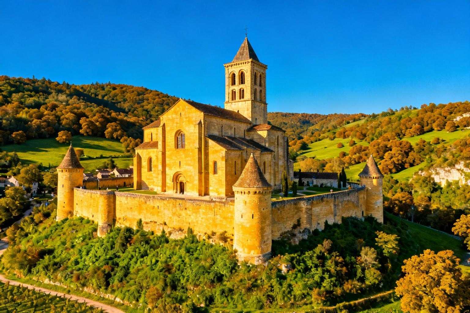 J'ai découvert cette abbaye de 415 habitants qui cumule église et forteresse
