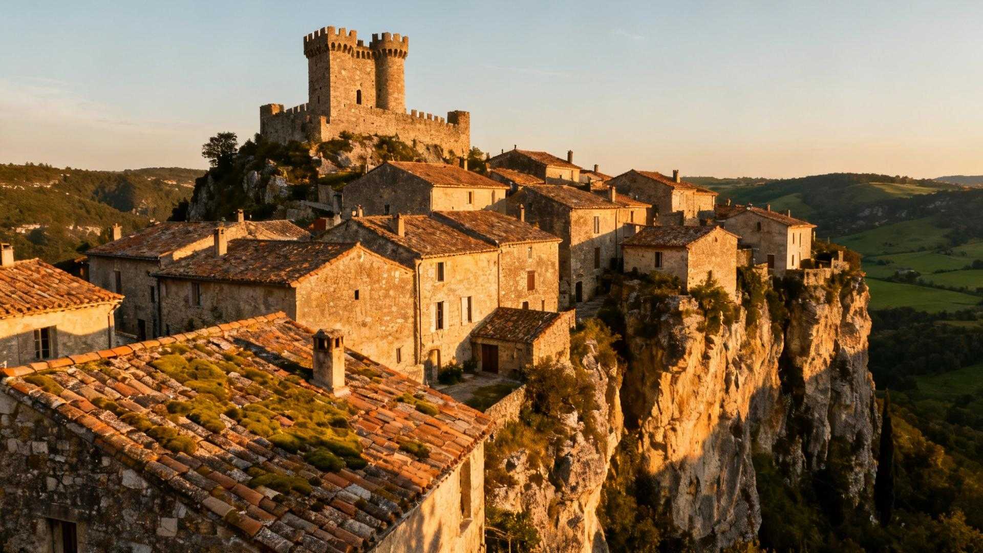 Ce village de l'Aveyron aligne château et maisons sur un kilomètre de roche
