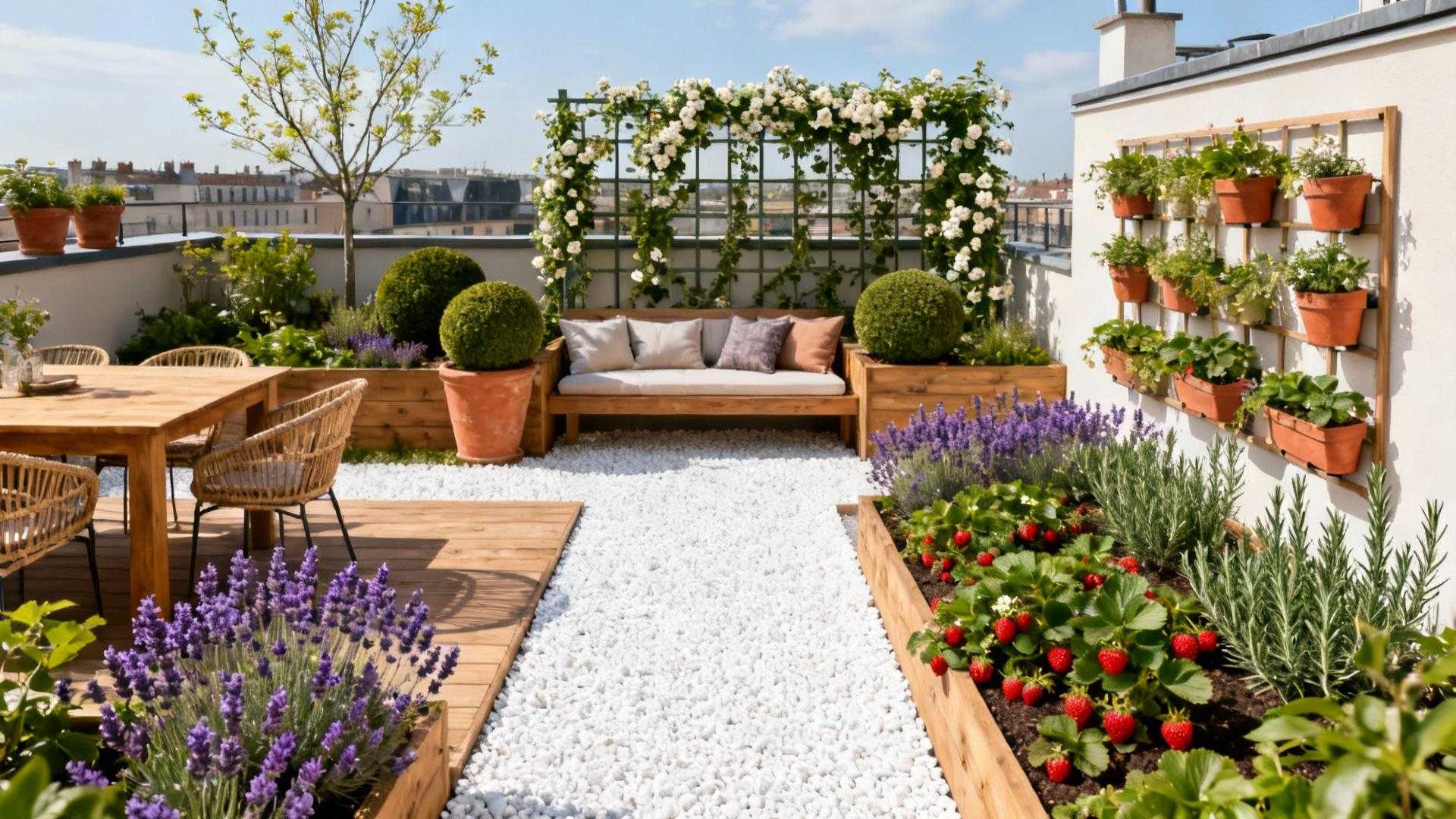 J'ai créé un jardin français sur ma terrasse de 10 m² en 3 week-ends
