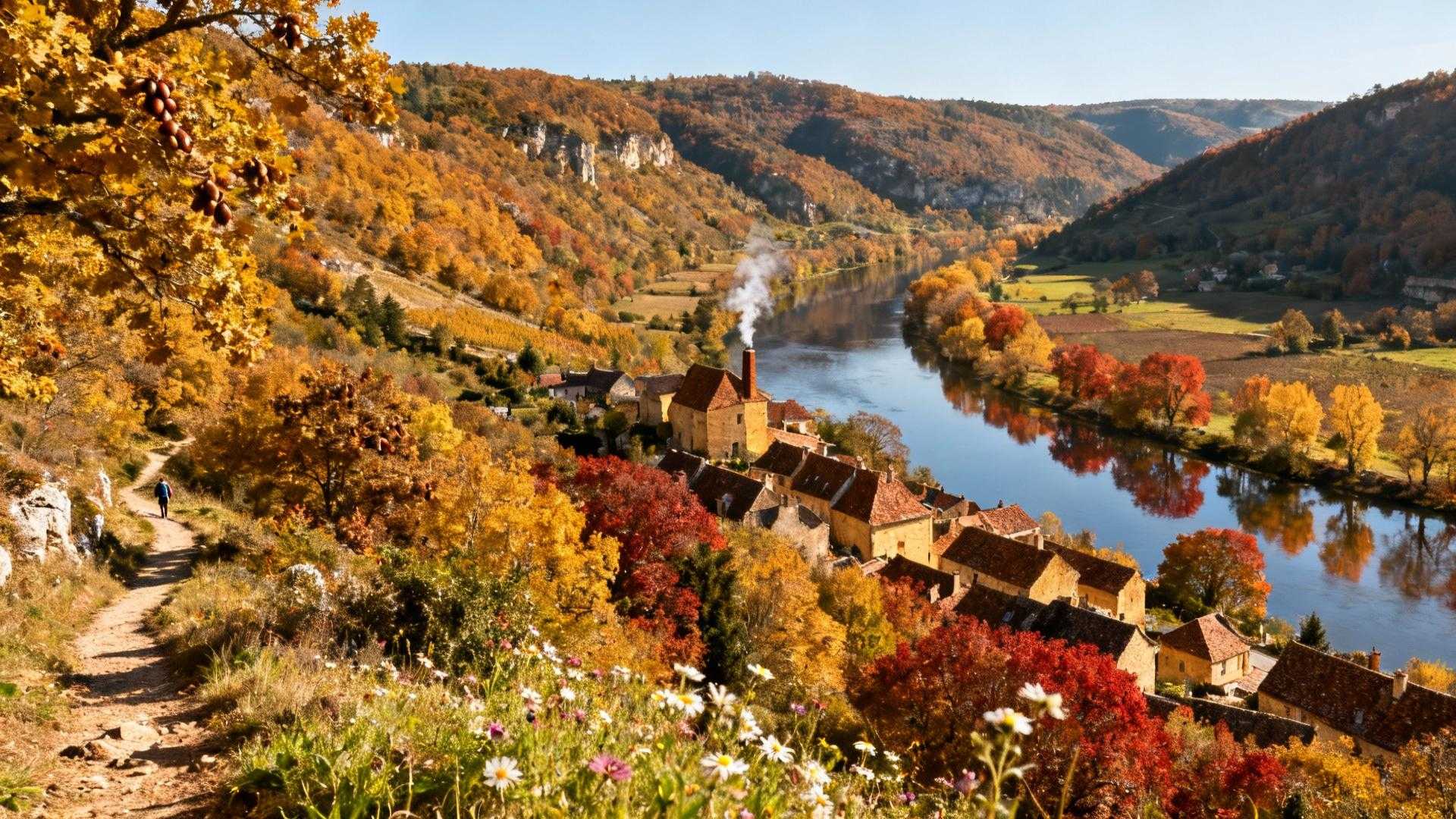 Entre fin septembre et mi-novembre, ce coin du Périgord révèle ses forêts flamboyantes loin des 3 millions de visiteurs estivaux
