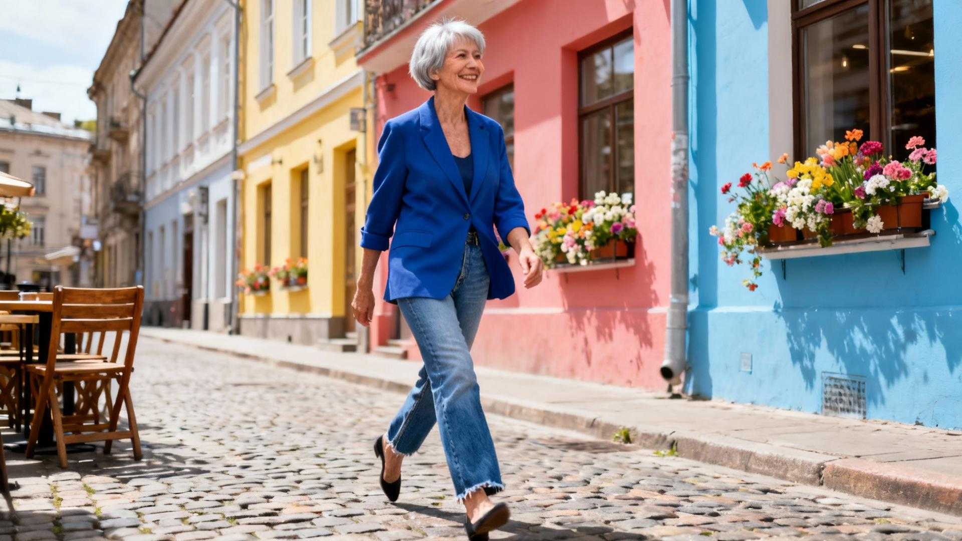 À 62 ans, elle paraît 38 avec ce jean bleu brut de 85€
