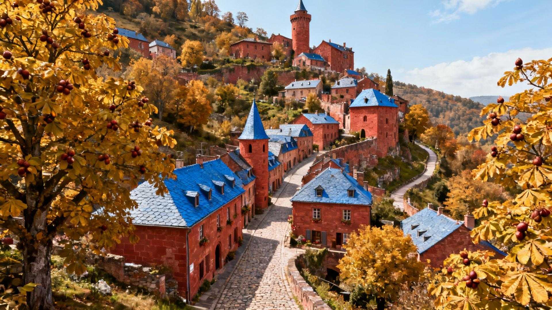 Entre le 15 octobre et le 20 novembre, ce village de 500 âmes devient le seul où pierre et nature partagent le même rouge
