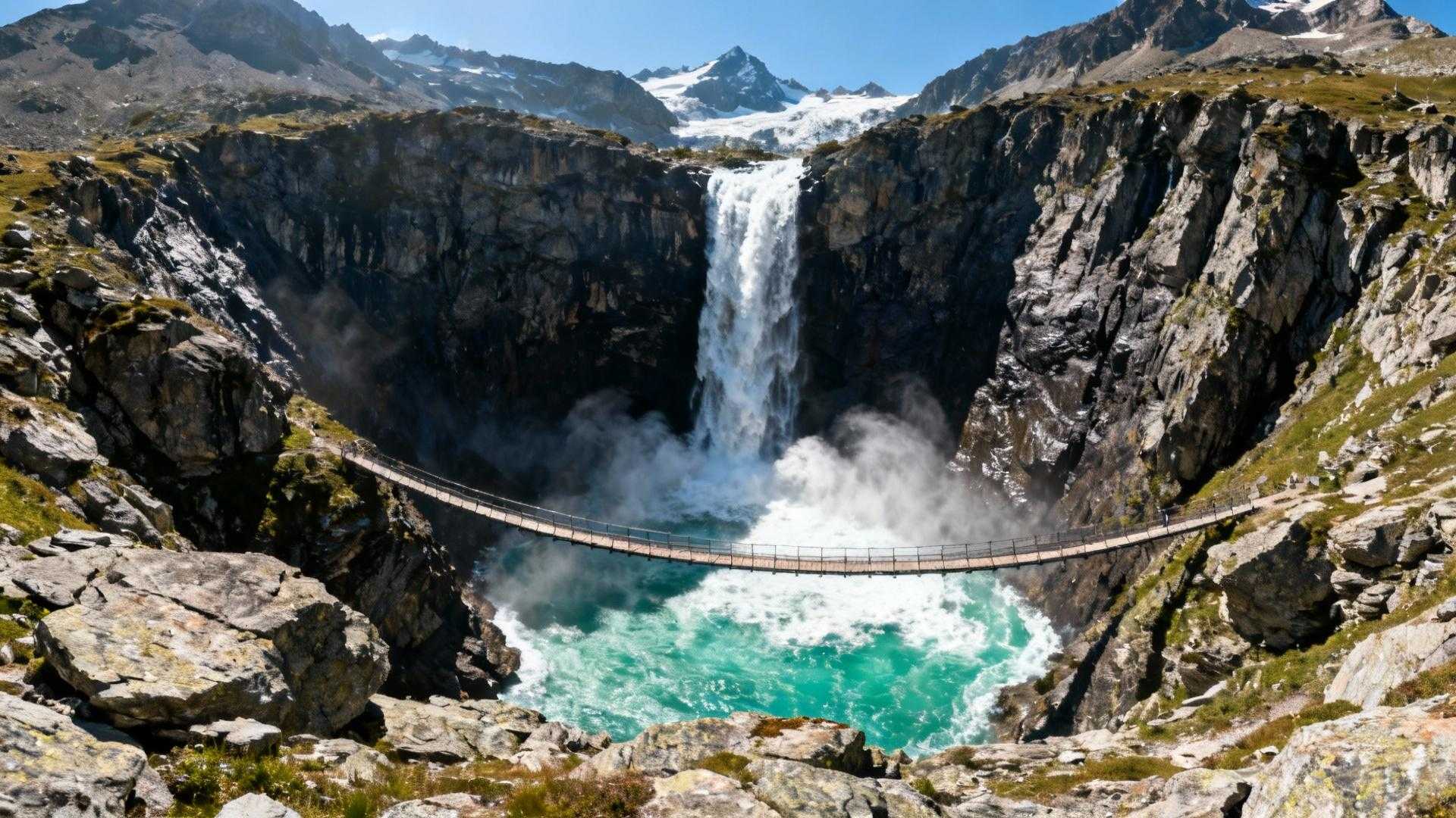 Ce village savoyard de 700 habitants garde un pont suspendu de 12 mètres au-dessus de 80 mètres de vide