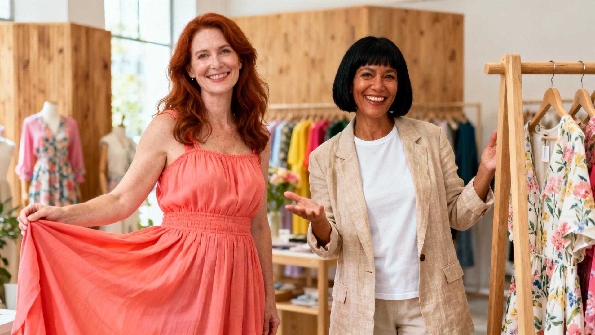 Cette robe fluide cache le ventre sans effet mémé grâce à 4 coupes validées par les stylistes français
