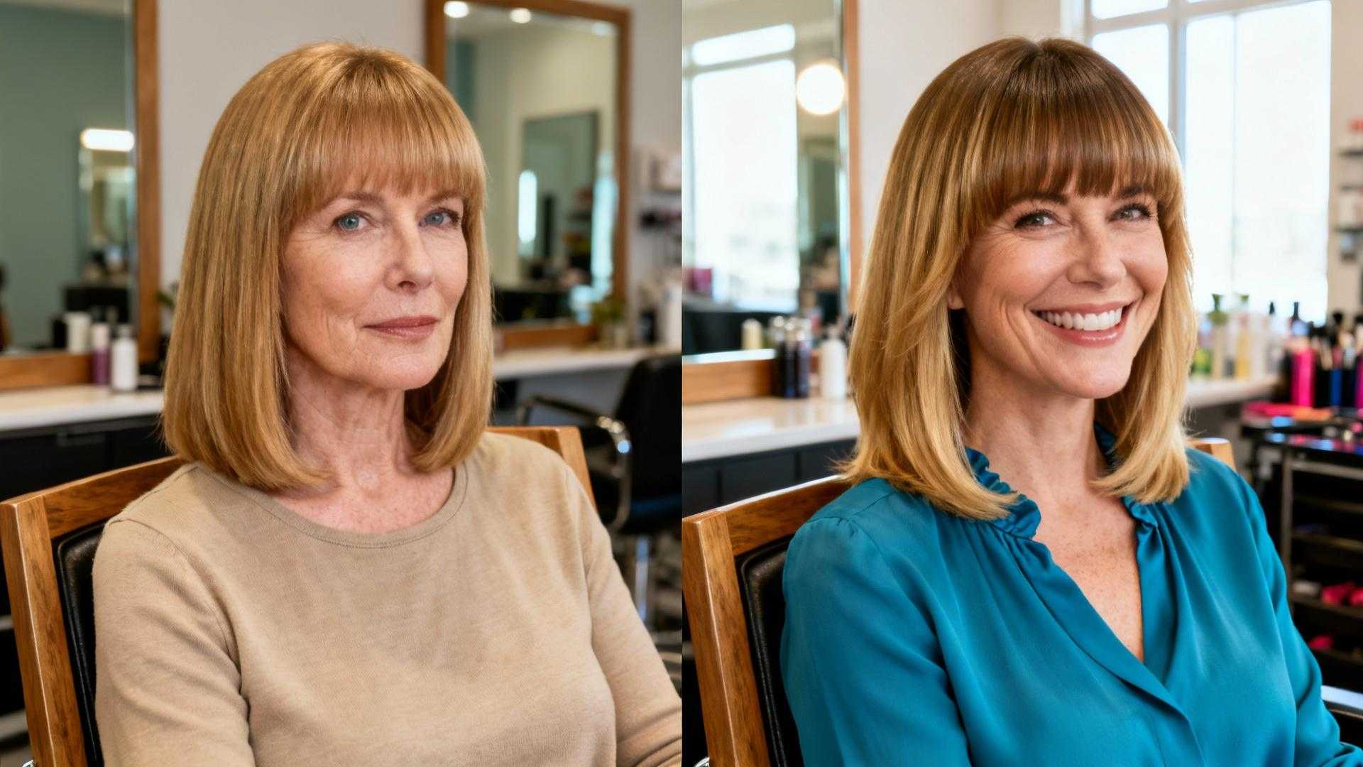 À 50 ans, cette frange rideau a transformé mon visage en un coup de ciseau
