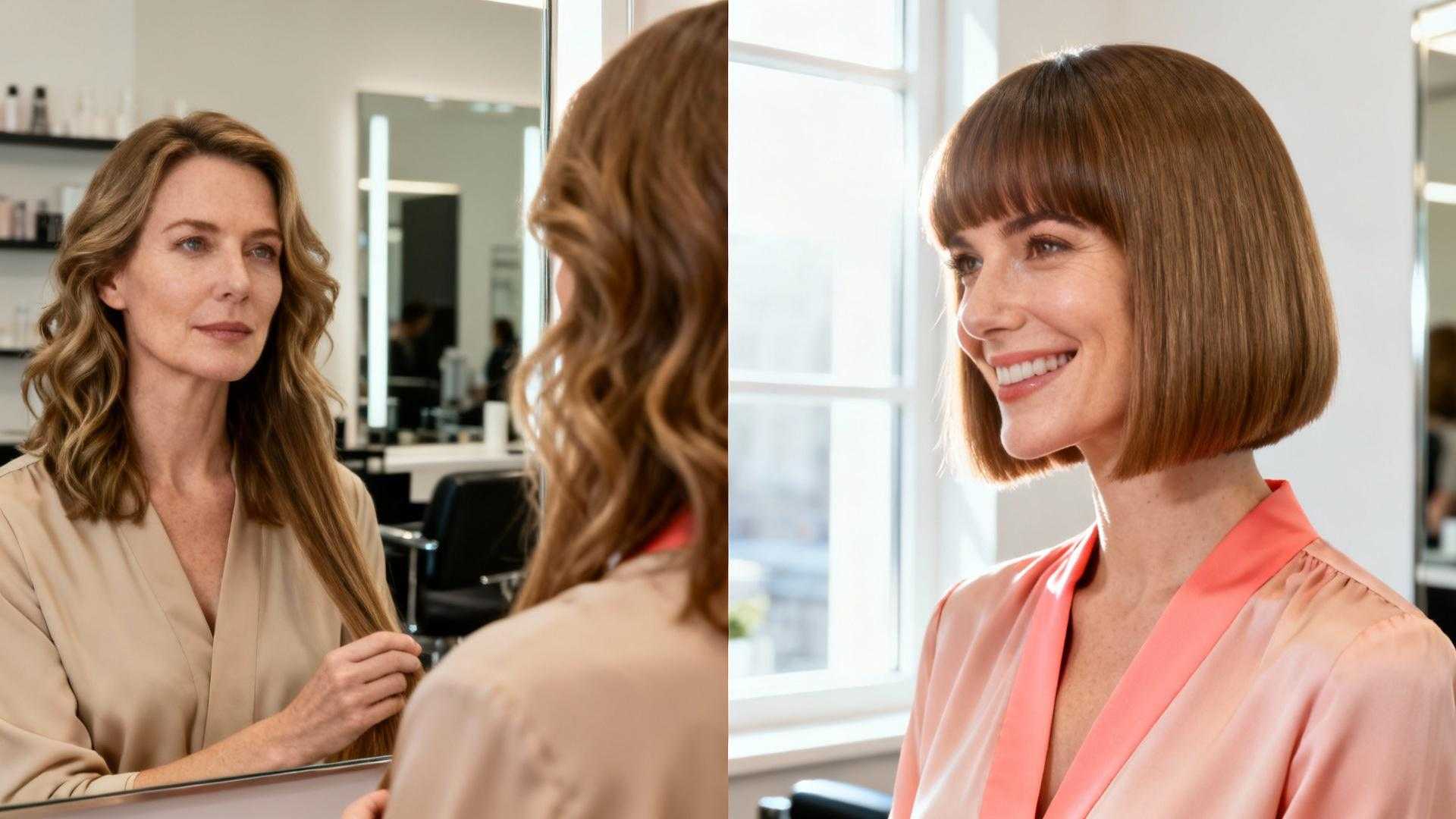 J'ai testé le carré plongeant avec frange rideau : mon visage rond rajeuni de 10 ans en 7 jours
