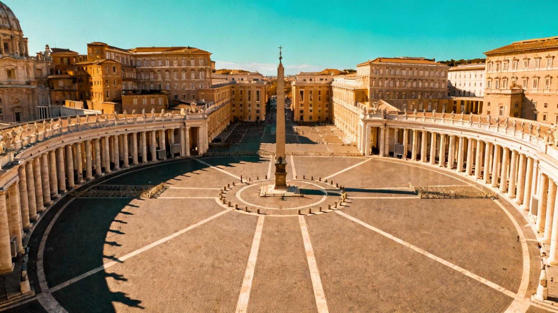 284 colonnes accueillent 300 000 personnes dans 196x149 mètres au Vatican
