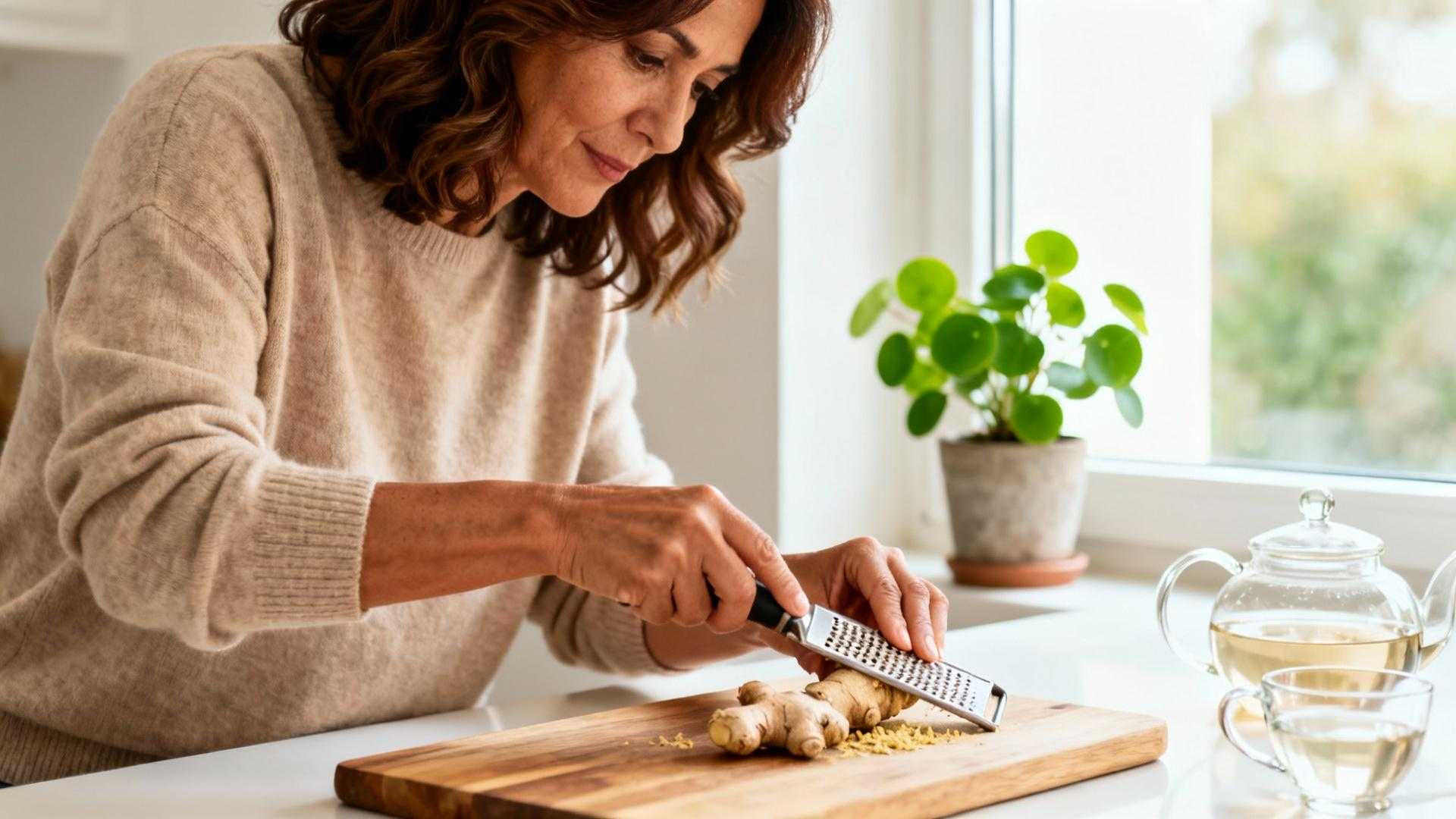 2 cuillères de gingembre 30 minutes avant le coucher activent la lipolyse 8h
