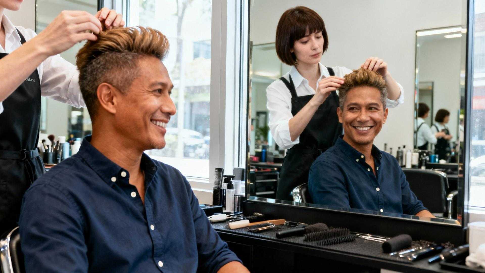 Les coiffeurs parisiens révèlent comment une coupe cache les tempes dégarnies
