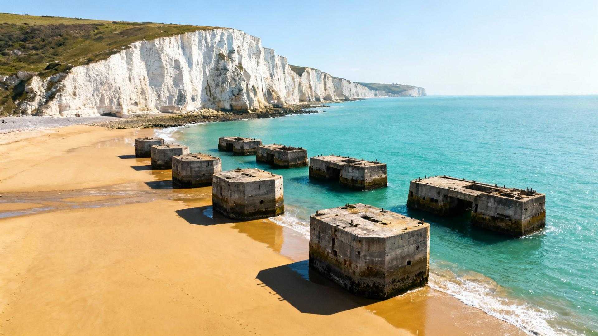 Ces 20 géants de béton racontent 1944 depuis les falaises normandes
