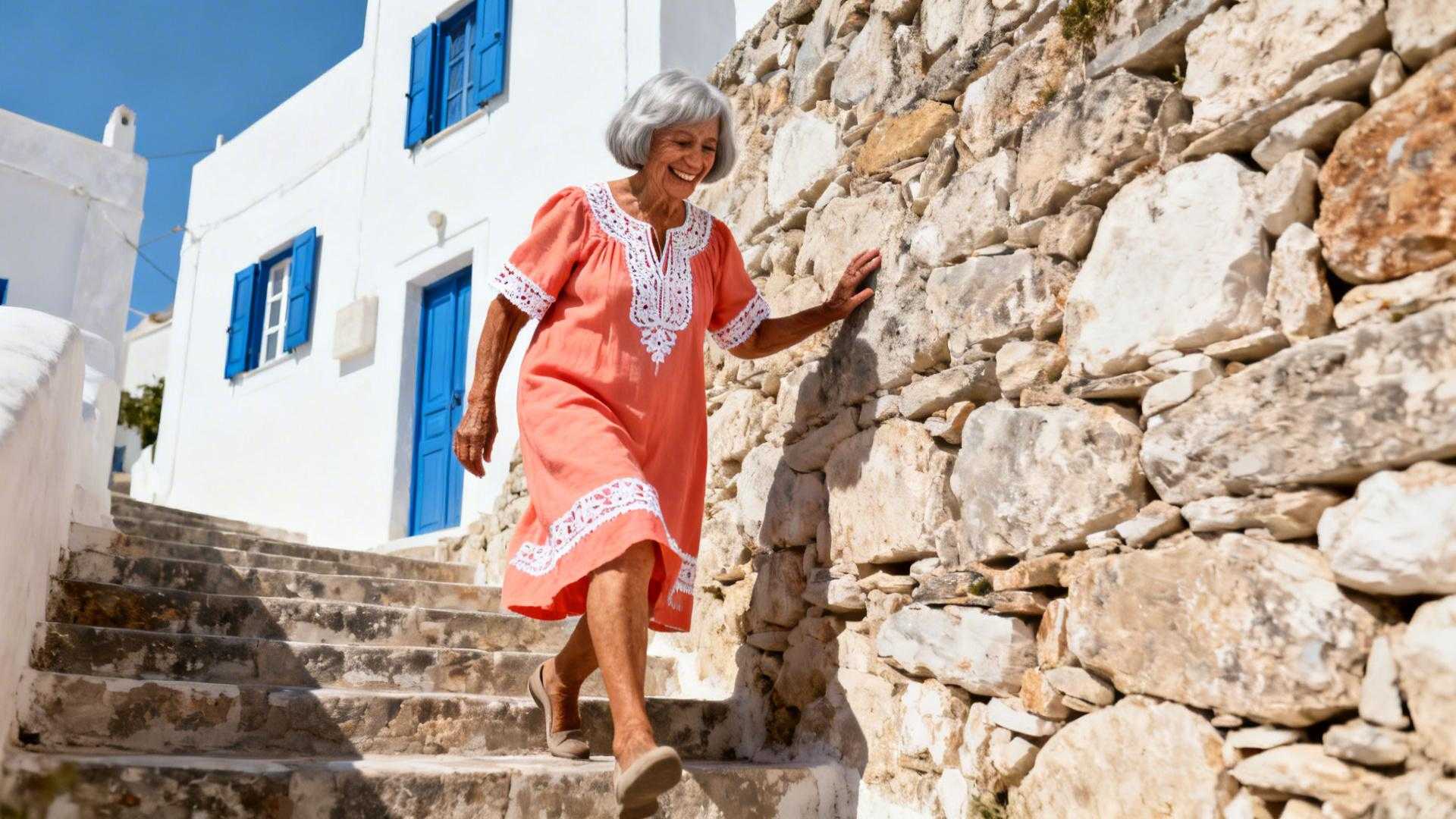 À 87 ans Maria monte 50 marches sans effort grâce à ce trio grec
