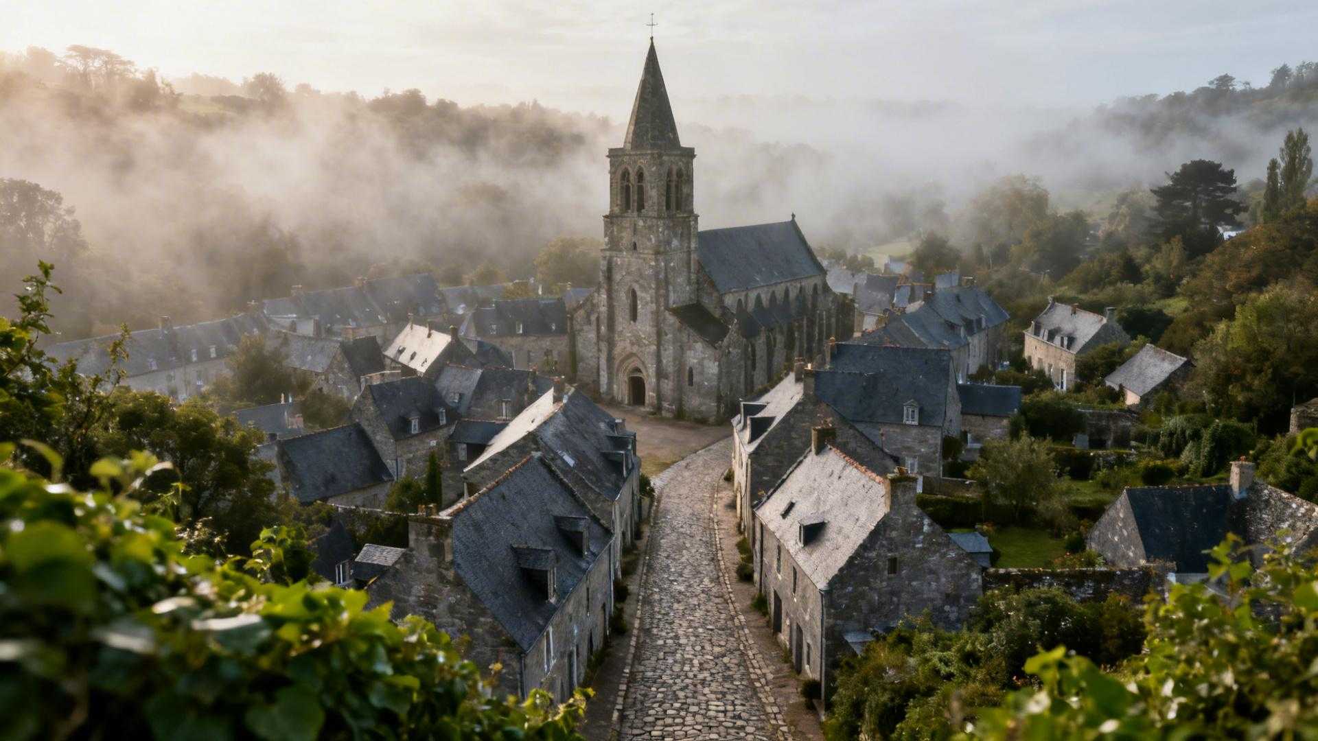 Ce village de 4 642 âmes garde une abbaye du VIe siècle à 20 km de Brocéliande