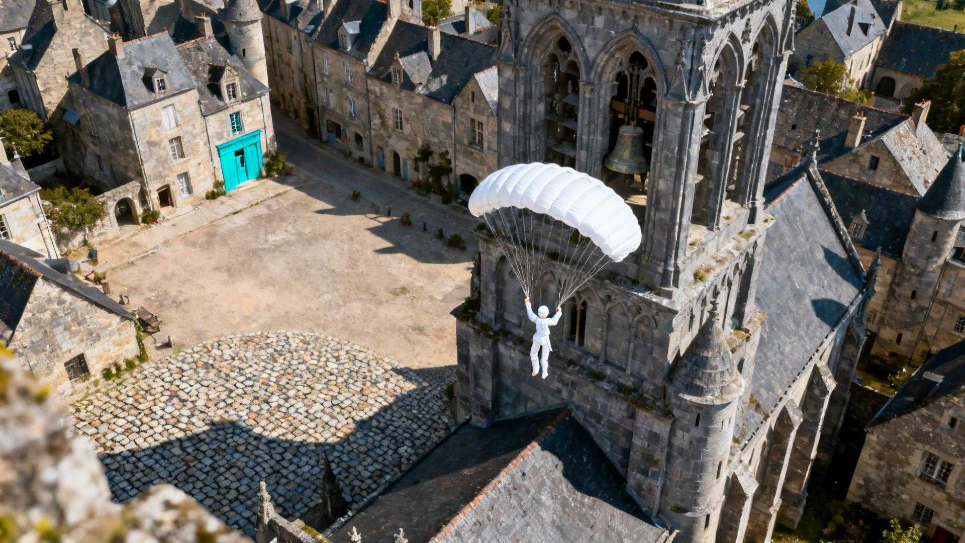 Ce village de 1 500 habitants garde le parachutiste accroché au clocher depuis 1944