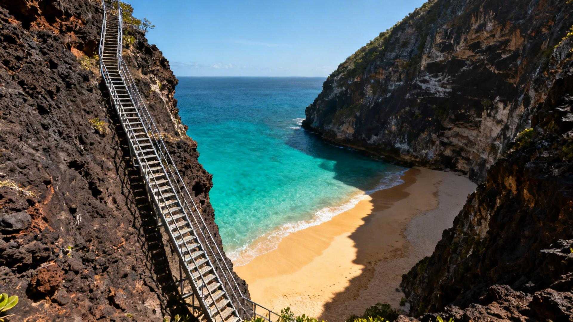 Cette plage brésilienne classée numéro un mondial se mérite par 30 mètres de falaise
