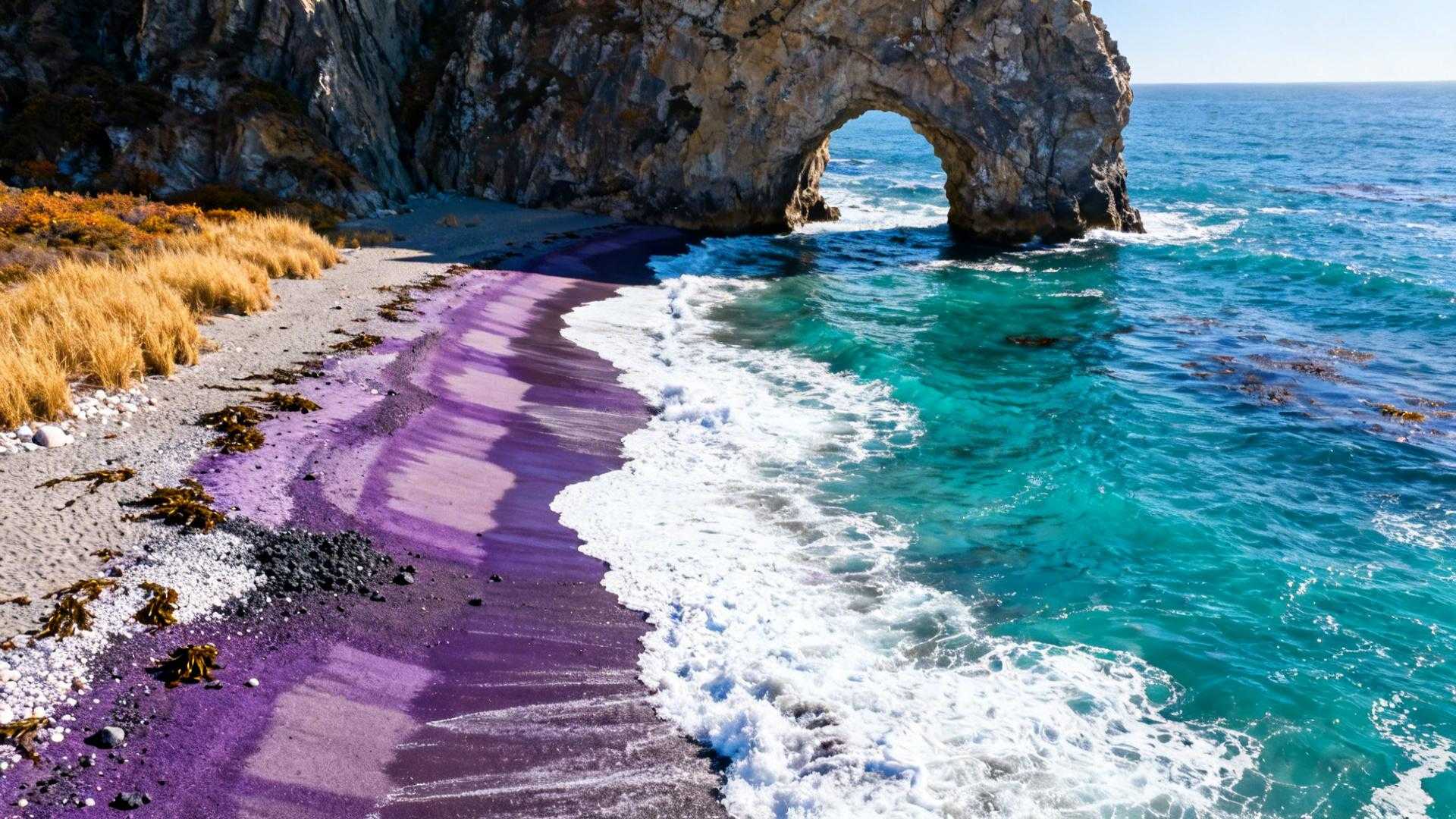 Cette plage californienne cache le seul sable violet du Pacifique américain