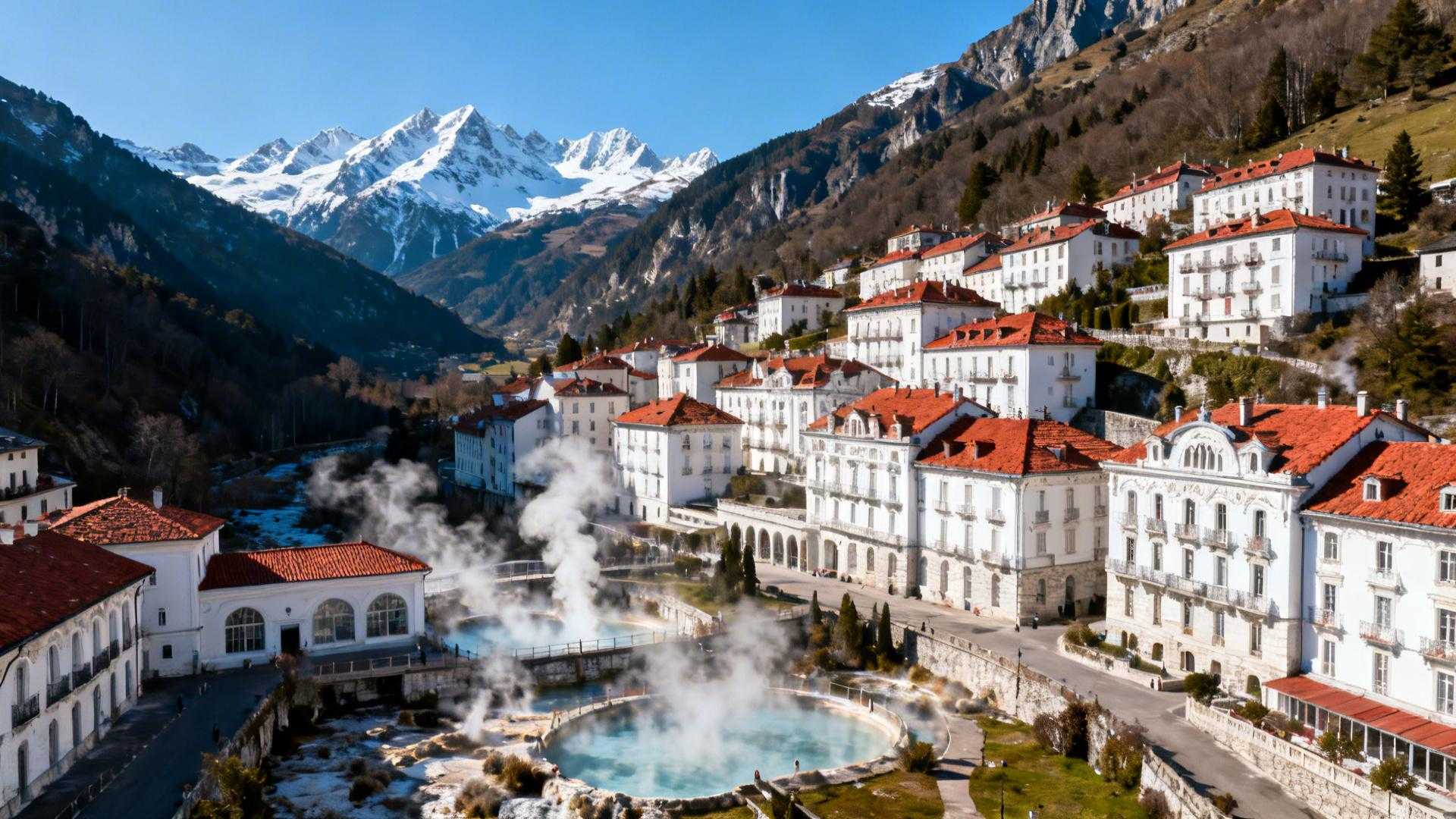 Cette station thermale de 2 076 habitants cache 14 sommets de plus de 3 000 mètres