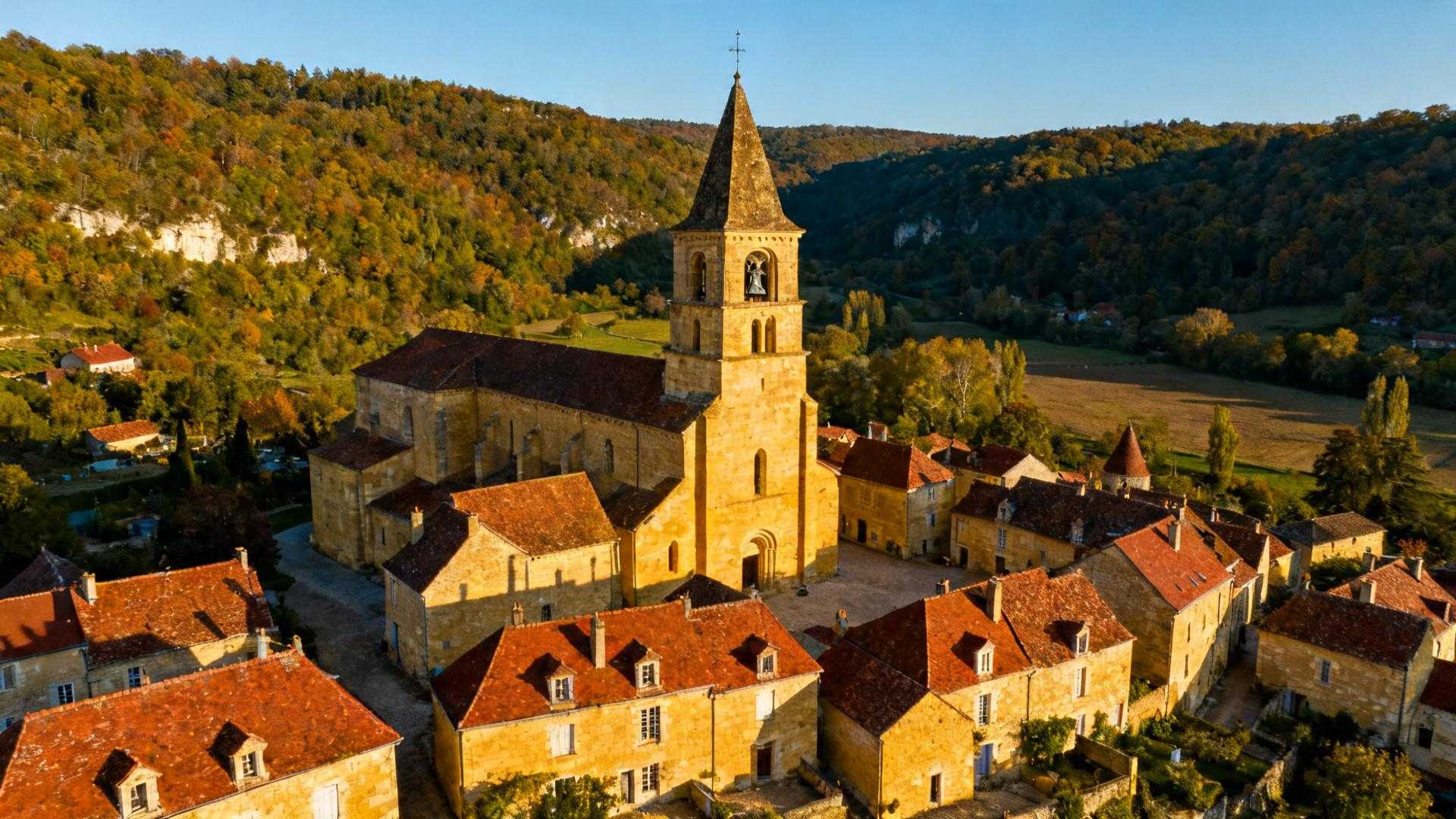 À 19 km de Sarlat, ce village de 415 âmes garde la plus belle église fortifiée de France