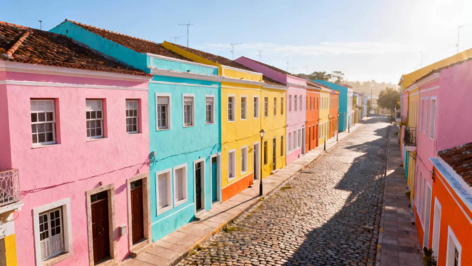 Dans cette rue de 144 mètres, 35 maisons pastel divisent 100 habitants