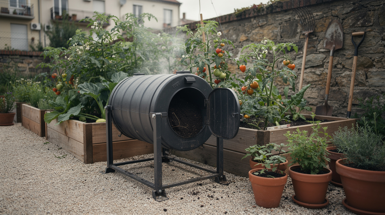 200 litres de cuve, 6 semaines de patience : ce composteur rotatif tient dans 1 m² et remplace l'engrais à vie
