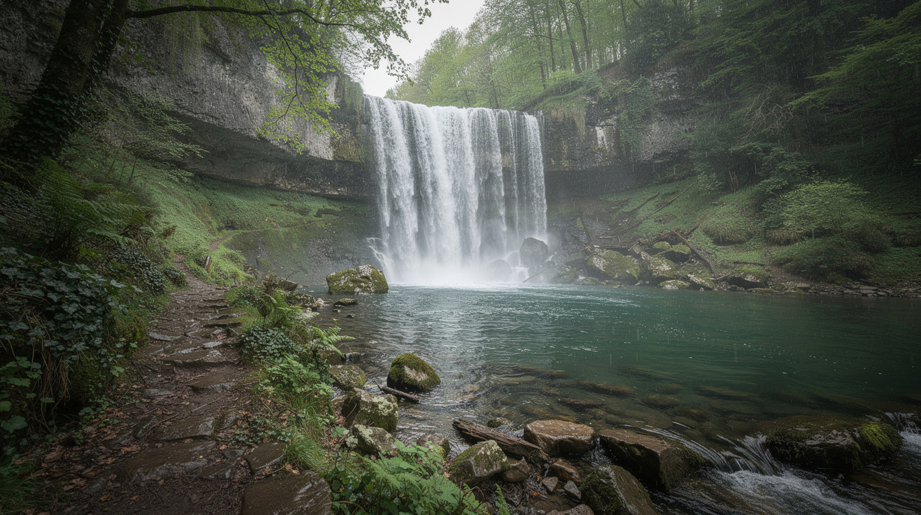 Cette cascade aveyronnaise tombe à pleine puissance six semaines en juin, jamais en août
