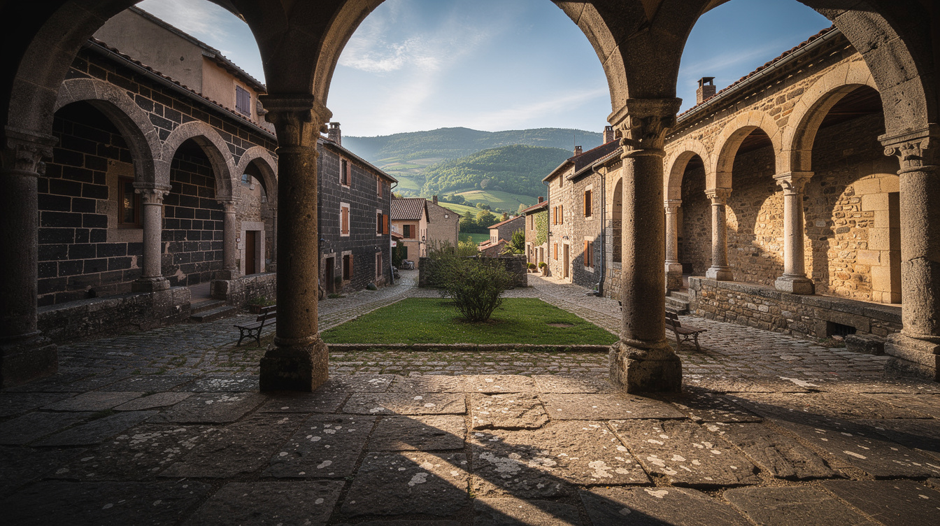 Méconnu des circuits auvergnats, ce village de 250 habitants garde l'un des rares cloîtres romans de France aux fresques intactes