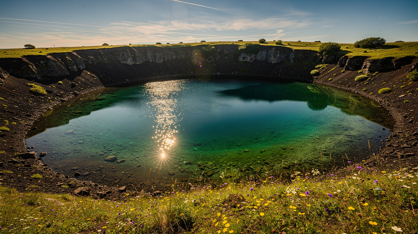 Ce cratère volcanique d'Ardèche cache 138 mètres d'eau baignable à 22°C dès juin