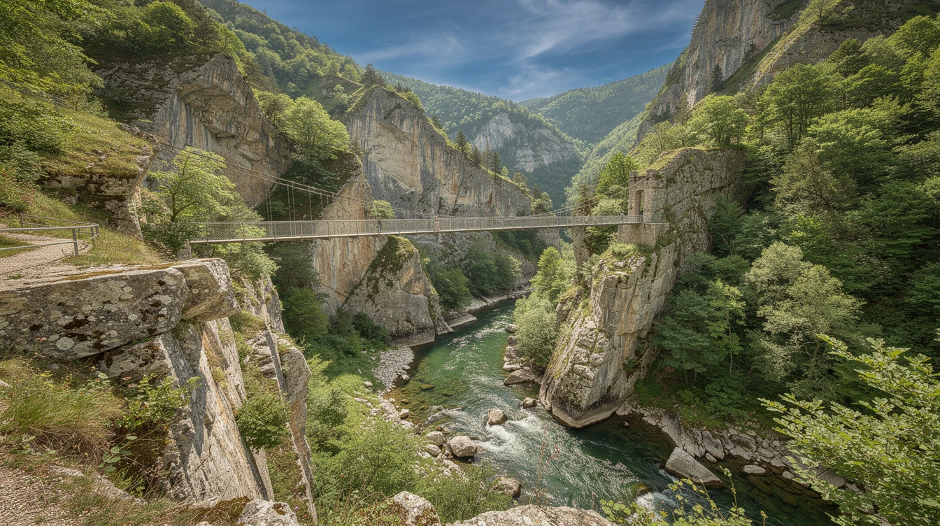 Cette passerelle des Pyrénées-Atlantiques flotte à 150 m au-dessus du vide : oseriez-vous la traverser ?