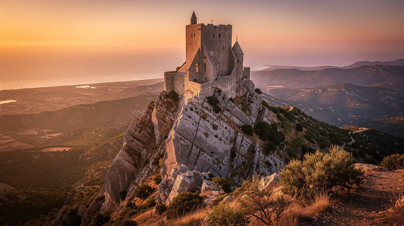 Moins connu que Montségur, ce château de 1255 domine les Corbières avec une voûte unique sur un seul pilier