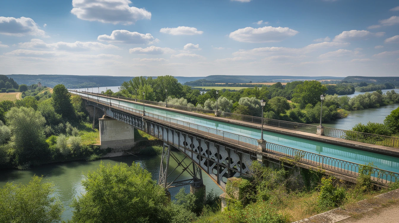 Le Santorin français : ce canal de 196 km offre 662,7 m de pont-canal suspendu entre deux fleuves depuis 1896