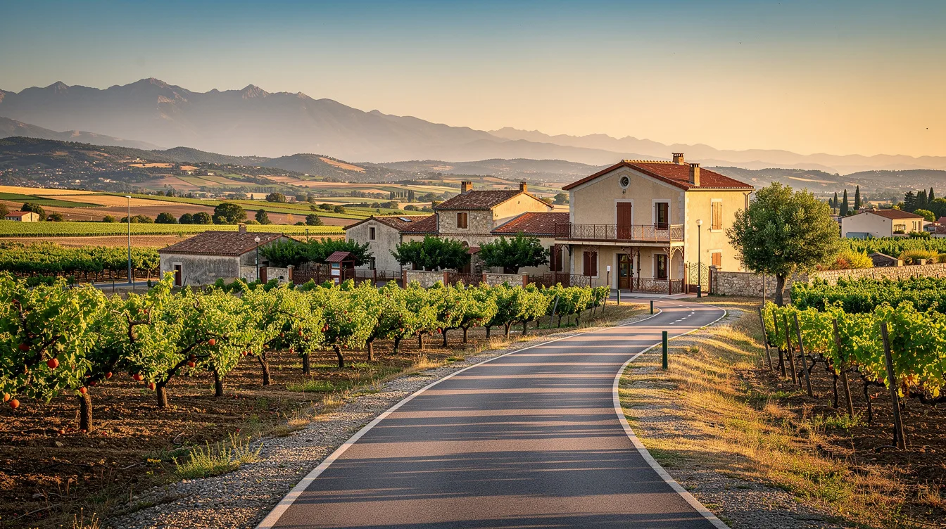 Proche de Perpignan, à 13 km, cette commune du Roussillon a changé la ligne de 1911 en balade