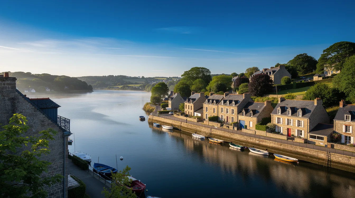 Ancien port du Finistère, ce village vit encore au rythme du canal de Nantes à Brest