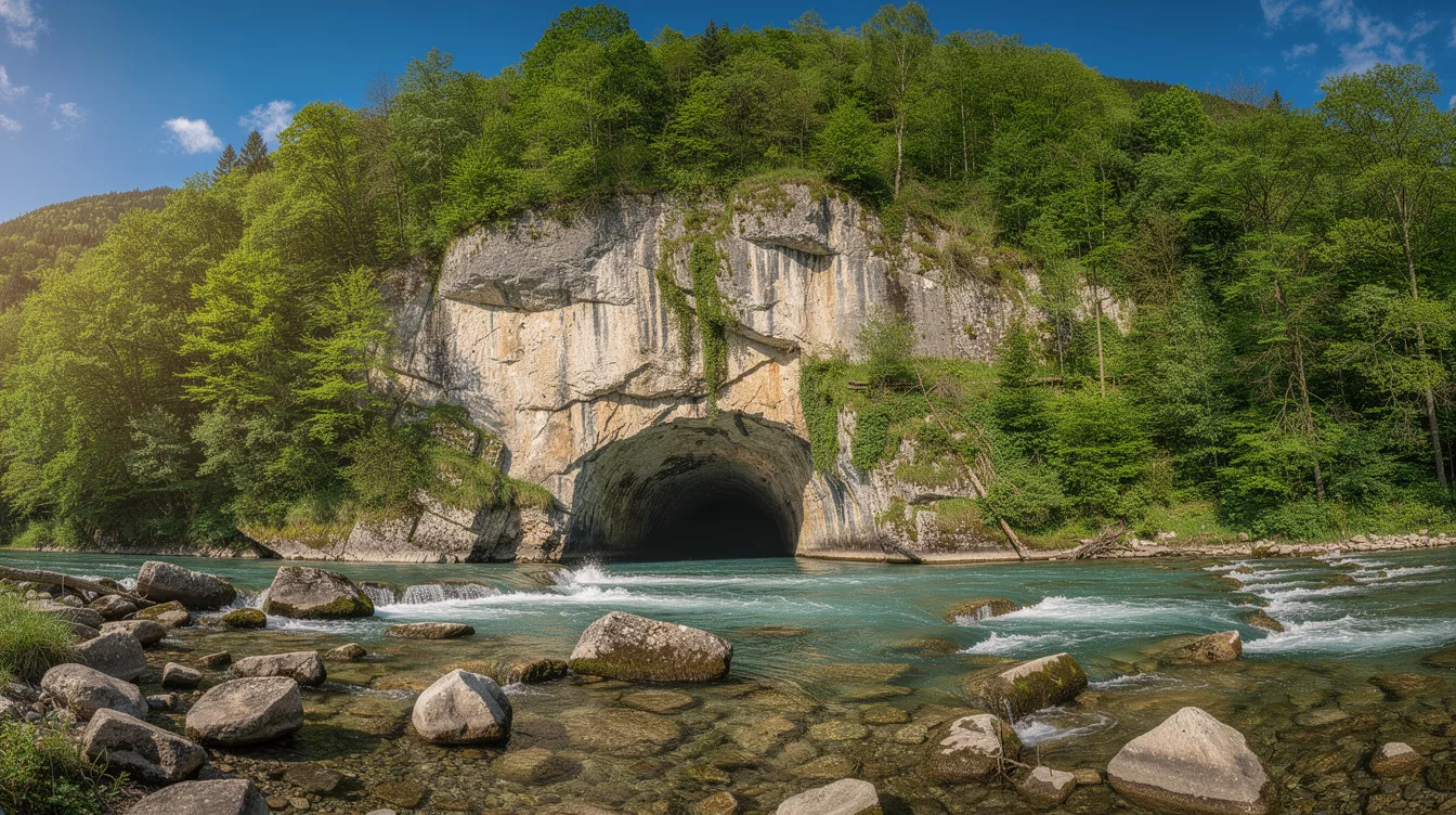Dans le Jura, une rivière surgit d’une falaise après un voyage sous terre
