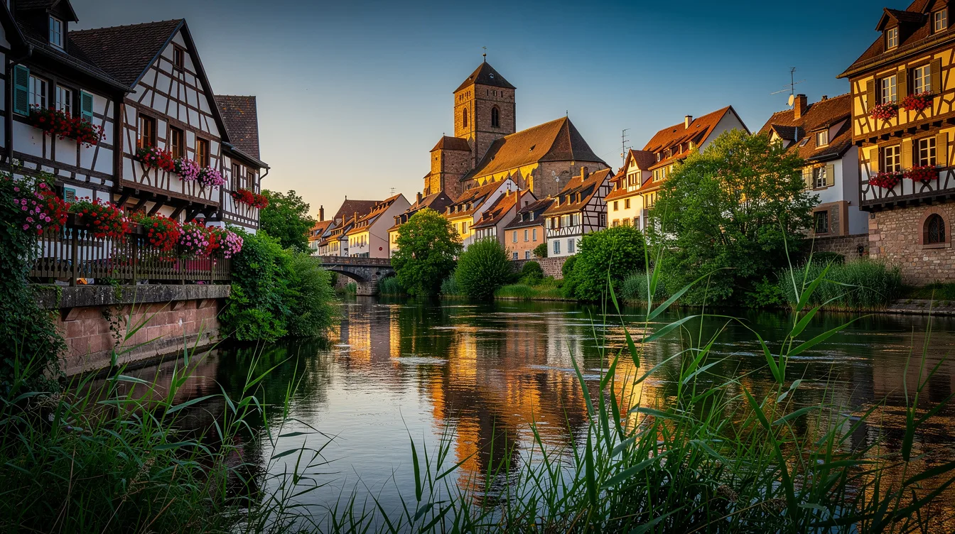 Née autour d’un monastère au VIIe siècle, cette ville alsacienne longe la Lauter