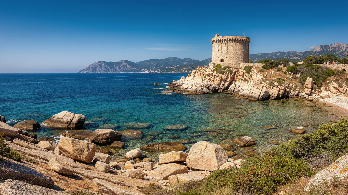 Sur la rive sud du golfe d’Ajaccio, une tour génoise de 1608 surveille l’Isolella