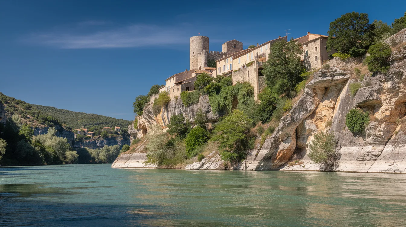 Au bord des gorges de l’Ardèche, 212 habitants vivent derrière 3 tours médiévales