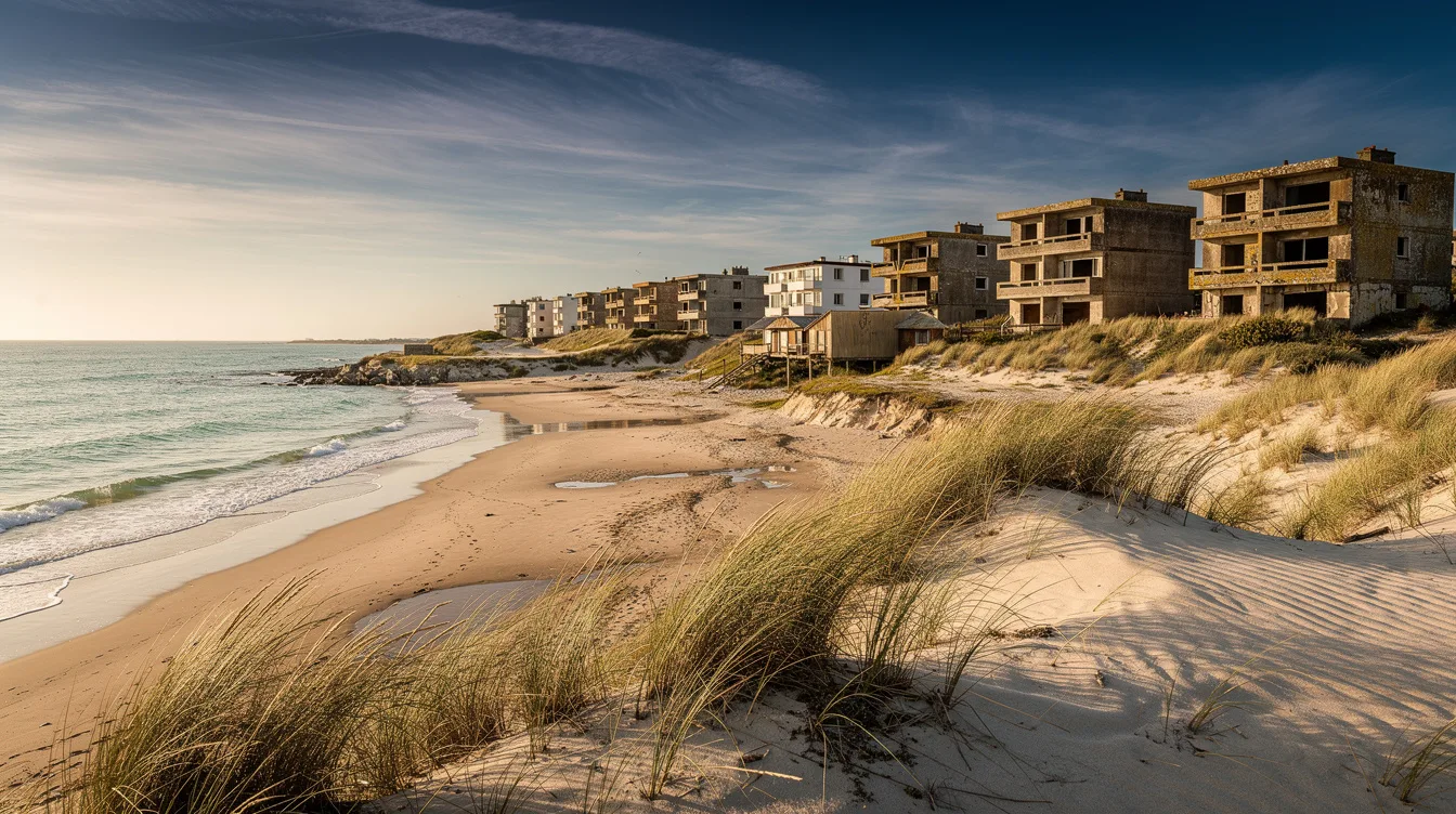 Une station balnéaire des années 1970 abandonnée au milieu des dunes