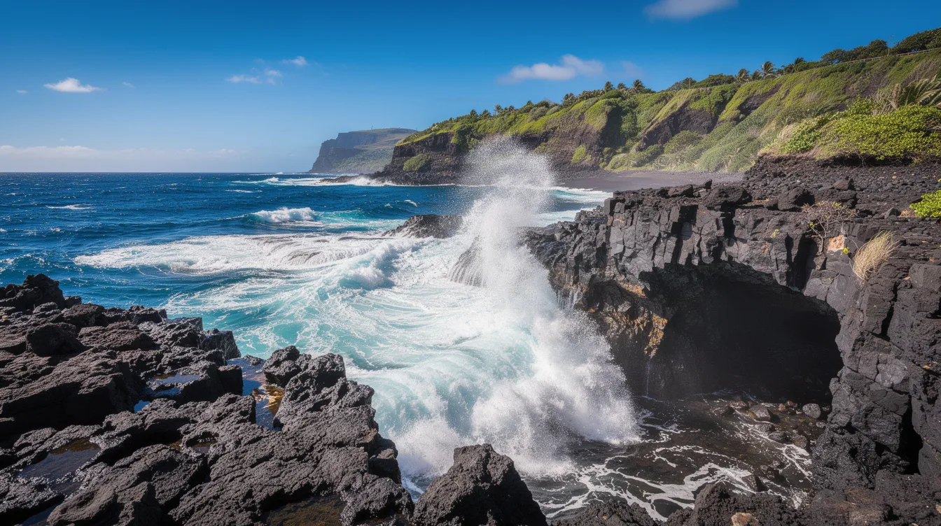 Quand la houle frappe La Réunion, cette falaise volcanique tremble sous les pieds
