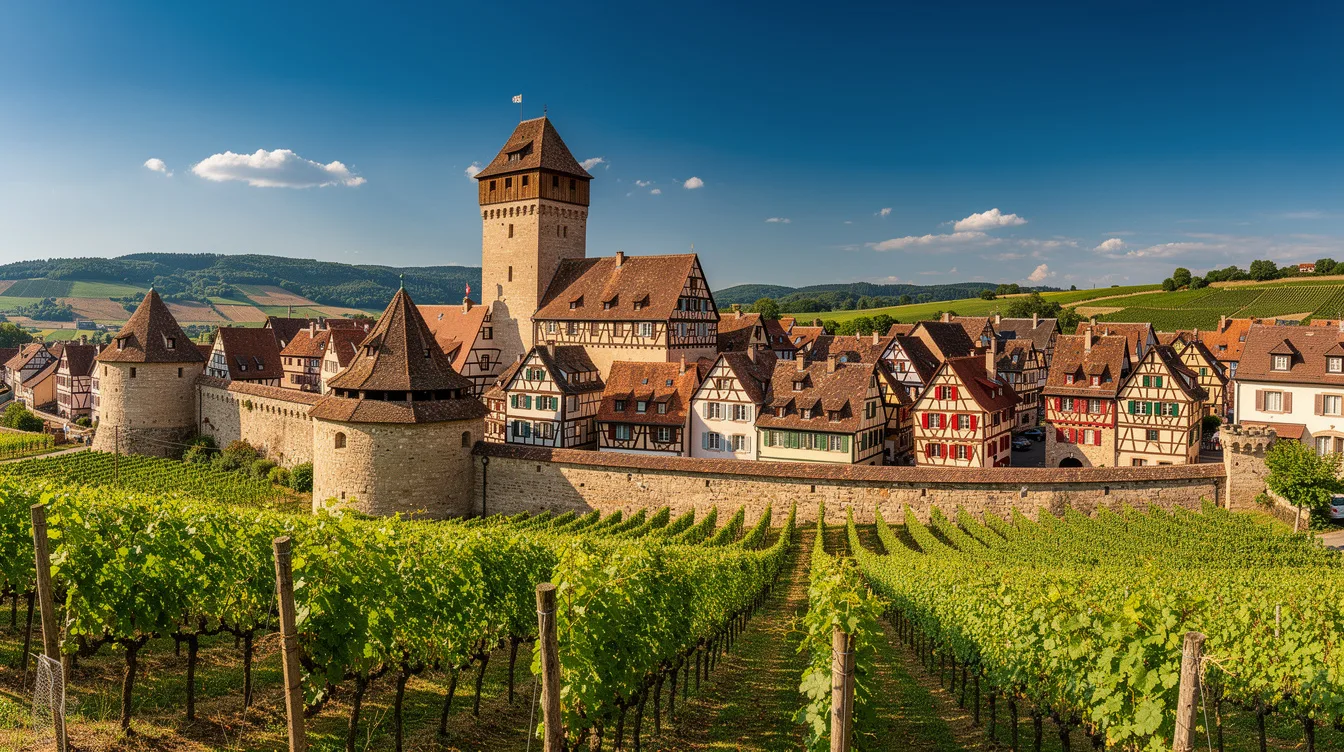 Au cœur du vignoble alsacien, ce village garde ses remparts médiévaux