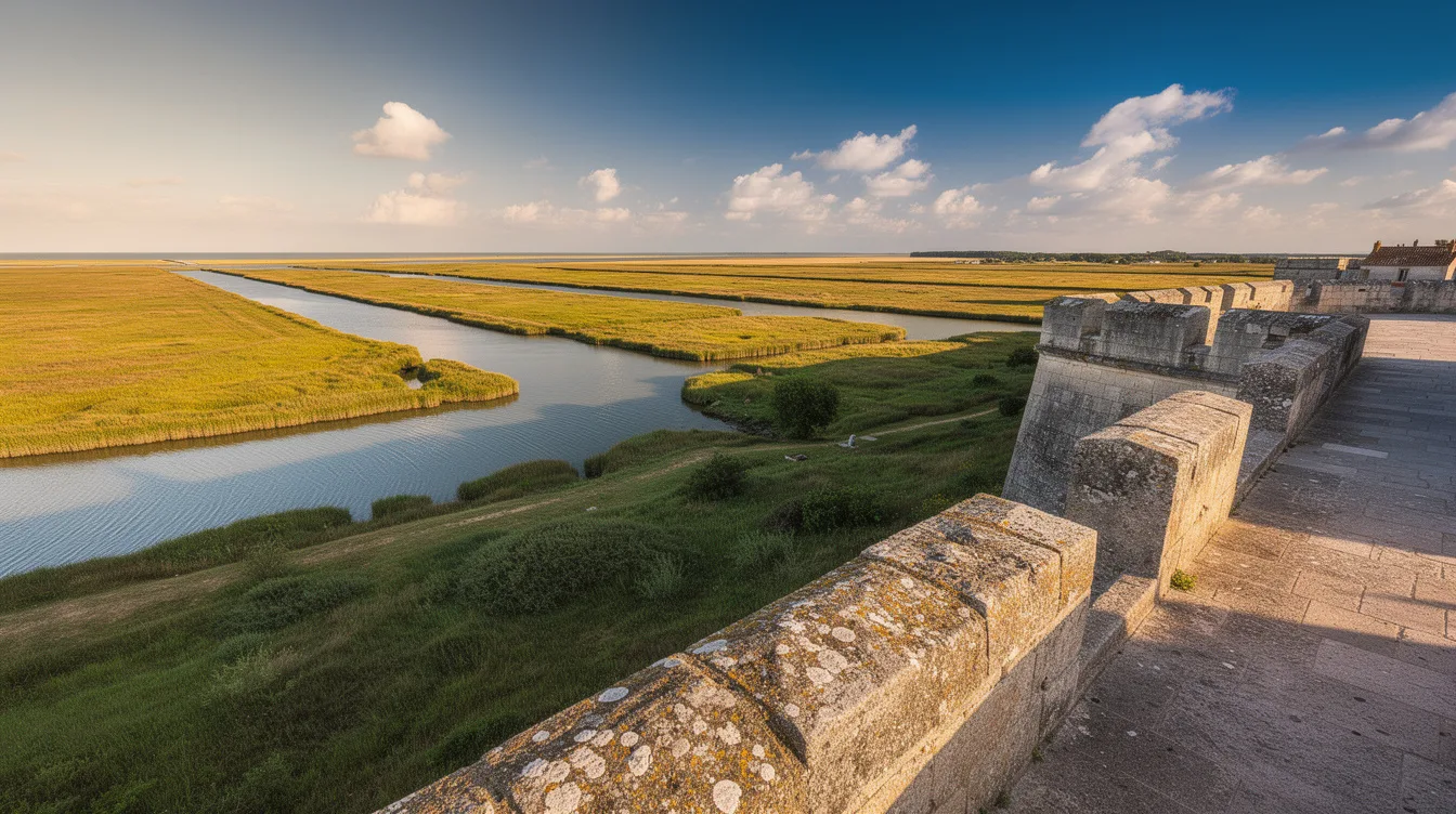Là où arrivait l’Atlantique, cette citadelle se visite aujourd’hui entre remparts et marais
