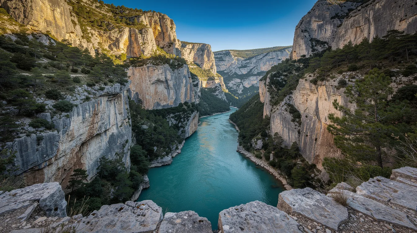 Un canyon aux eaux turquoise s’enfonce jusqu’à 700 mètres dans la roche provençale