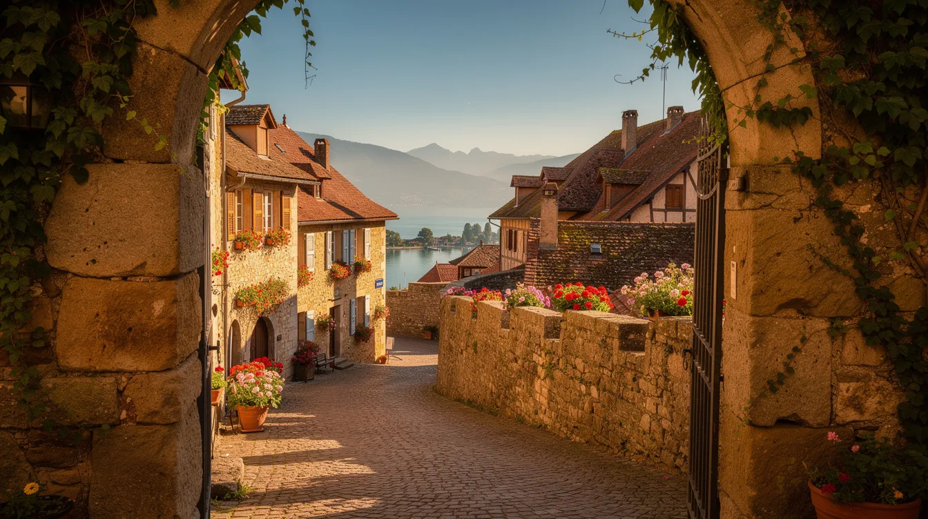 Deux portes créées en 1318 ouvrent encore ce bourg fortifié de Haute-Savoie