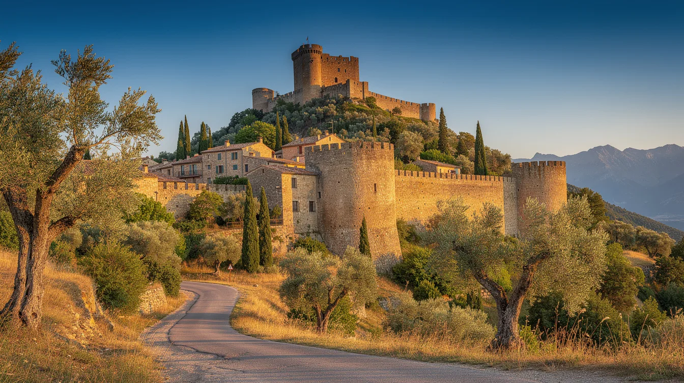Derrière ses remparts de pierre, ce village catalan mène à un château du Xe siècle