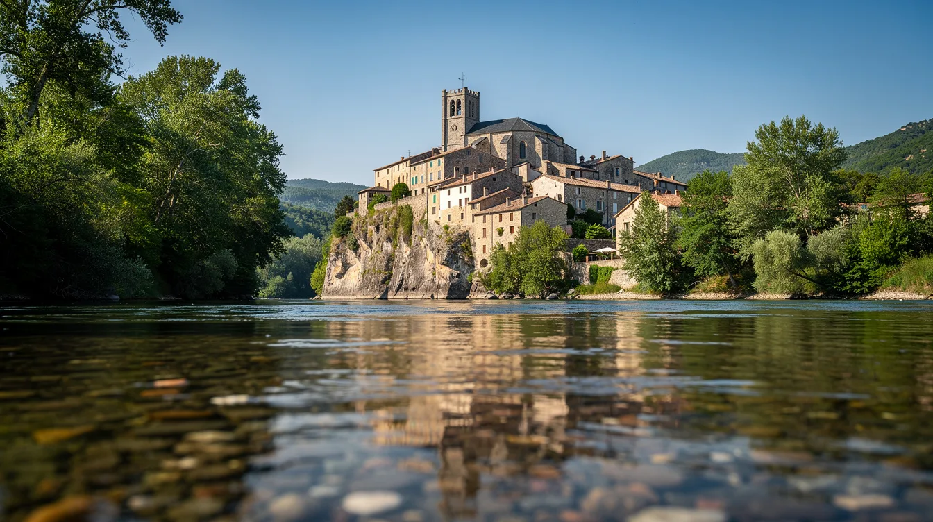À 50 km de Béziers, ce village médiéval domine une boucle du Jaur depuis son rocher