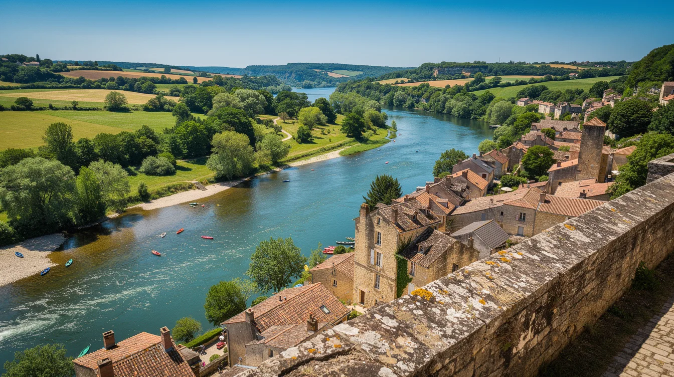 Depuis les anciens remparts, ce village de Dordogne regarde la Dordogne rejoindre la Vézère